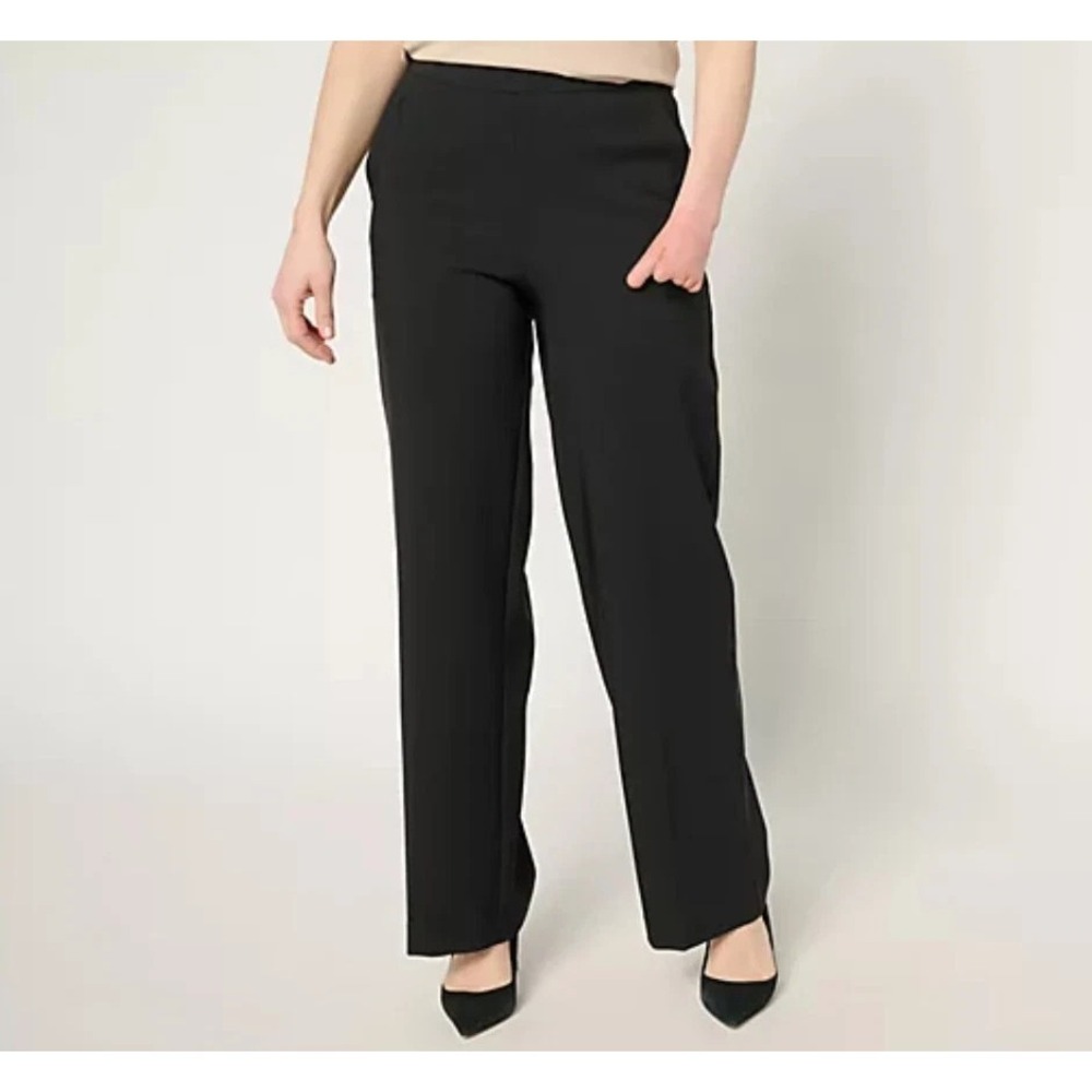 by Stacy London Petite Straight Leg Full Length Pant Black P18  #10-
